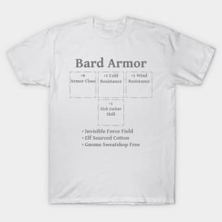 Bard Armor: Role Playing DND 5e Pathfinder RPG Tabletop RNG T-Shirt